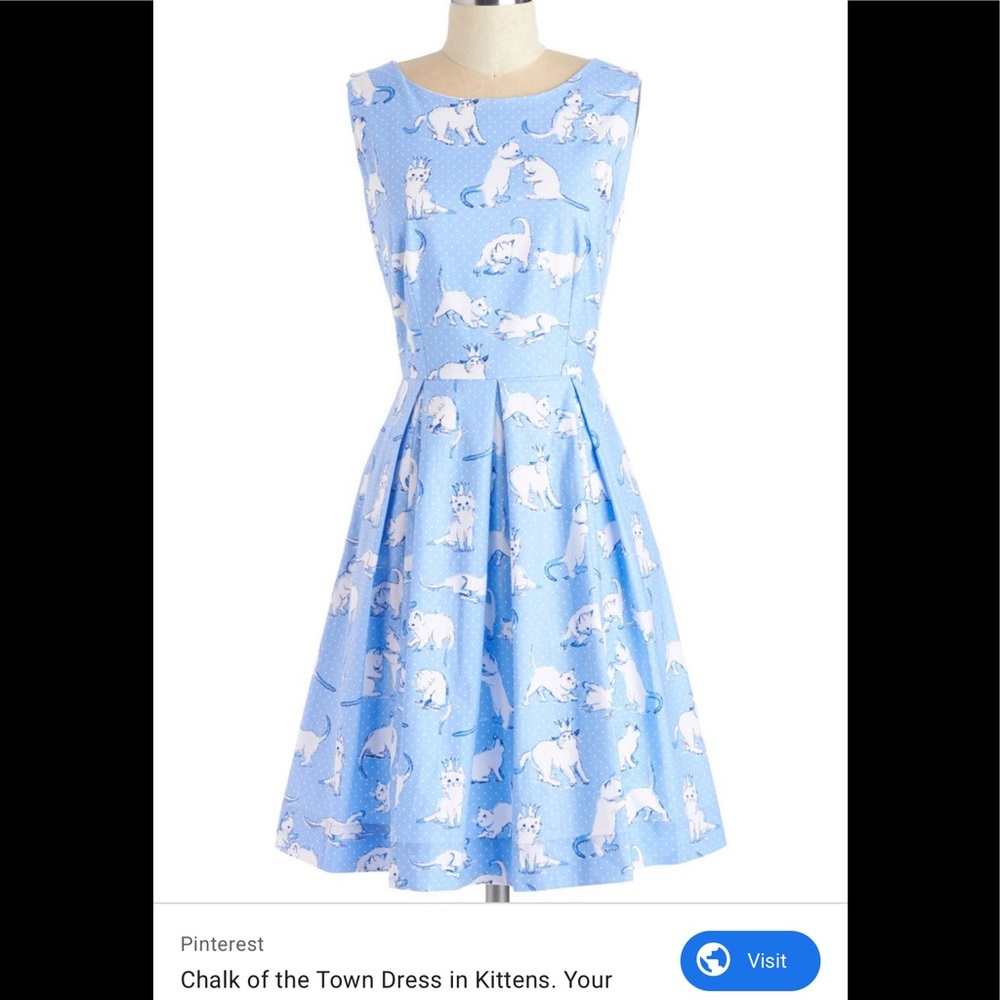 NWOT! ModCloth Chalk of the Town Bea & Dot Dress